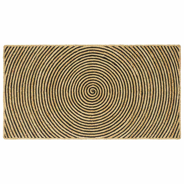 Alue Matto Luonnollinen ja musta 100 x 200 cm Juutti
