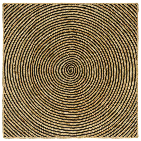 Alue Matto Luonnollinen ja musta 120 x 120 cm Juutti