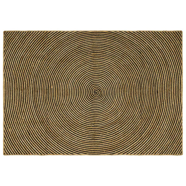 Alue Matto Luonnollinen ja musta 200 x 290 cm Juutti