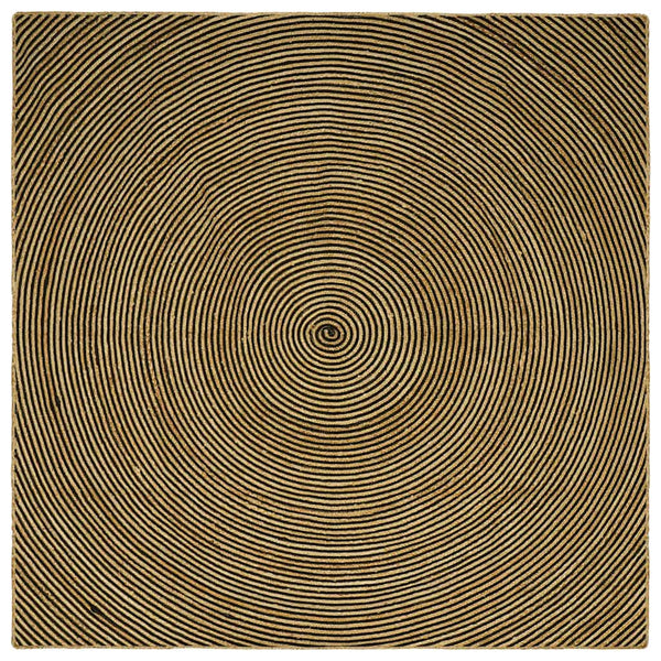 Alue Matto Luonnollinen ja musta 240 x 240 cm Juutti