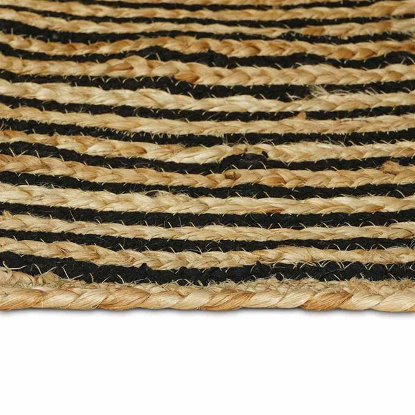 Alue Matto Luonnollinen ja musta 152 x 245 cm Juutti