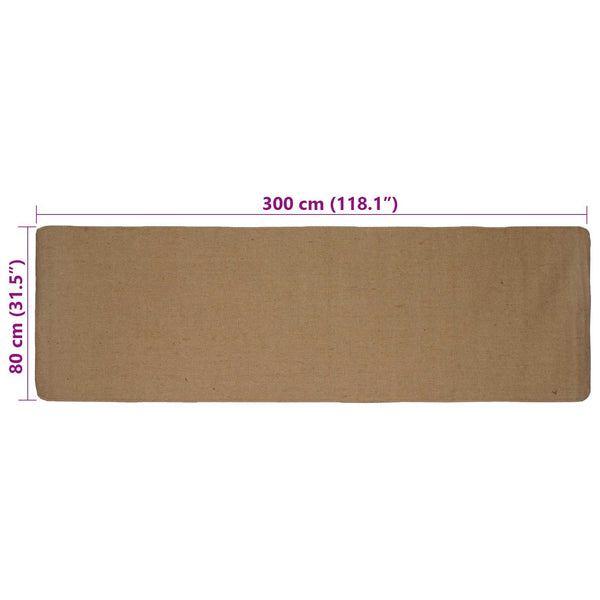 Alue Matto Vaaleanruskea 80 x 300 cm Juutti