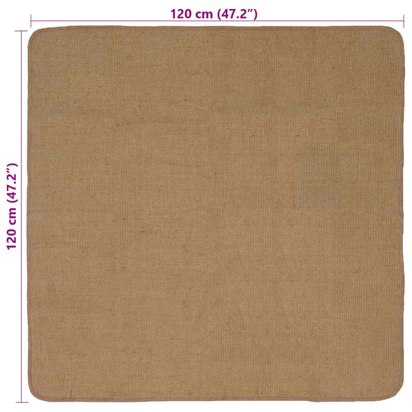 Alue Matto Vaaleanruskea 120 x 120 cm Juutti