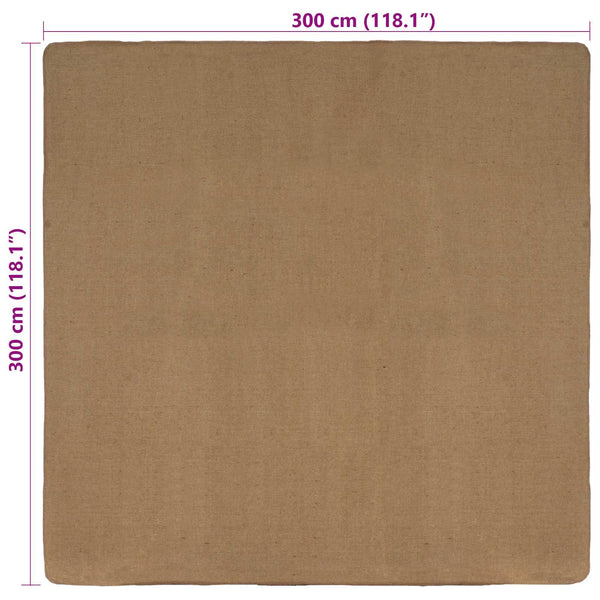 Alue Matto Vaaleanruskea 300 x 300 cm Juutti