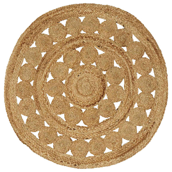 Alue matot Luonnollinen Ø 90 cm Juutti