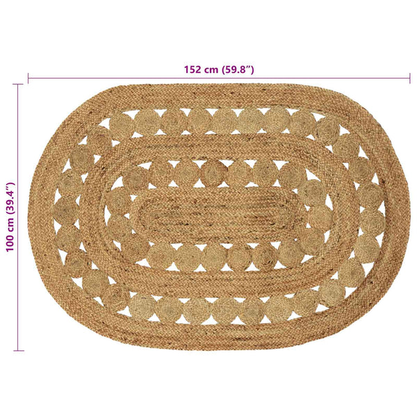 Alue Matto Luonnollinen 100 x 152 cm Juutti