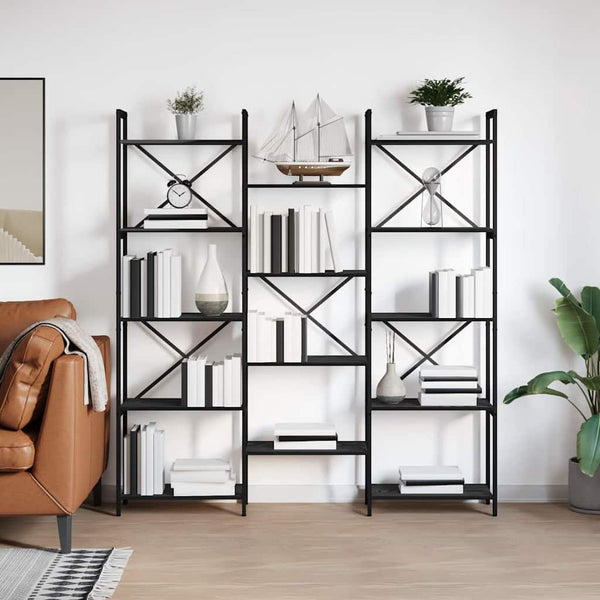 Kirjahylly 156 x 25 x 167 cm Tekninen puu Musta tammi.