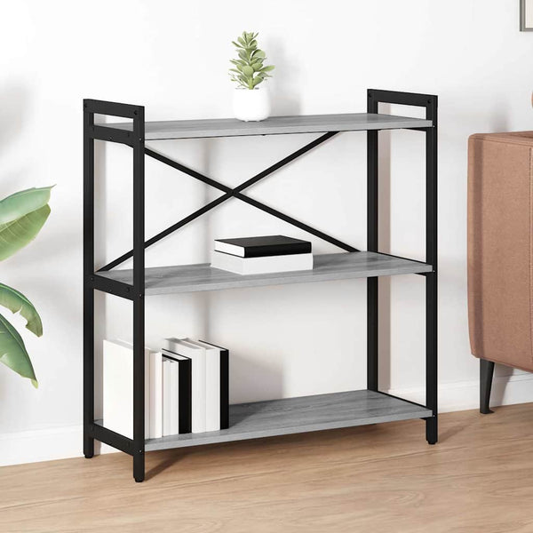 Kirjahylly 80 x 30 x 85 cm Tekninen puu Harmaa sonoma