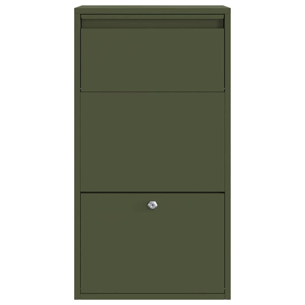 Pakettipostilaatikko ovella Oliivivihreä 44 x 22 x 82 cm Teräs