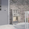 Pakettipostilaatikko säilytystilassa Hopea 44,5 x 29 x 110,5 cm