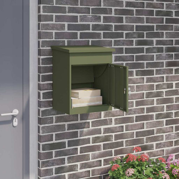 Pakettipostilaatikko Oliivinvihreä 47,5 x 38 x 59 cm Teräs