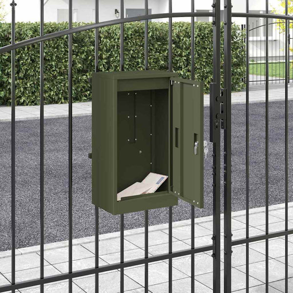 Postilaatikko ovella Oliivinvihreä 30 x 20 x 55 cm Teräs