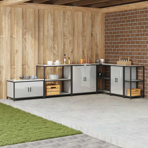 Keittiön hyllyyksikkö HATTEM Hopea 90 x 50 x 92 cm Teräs