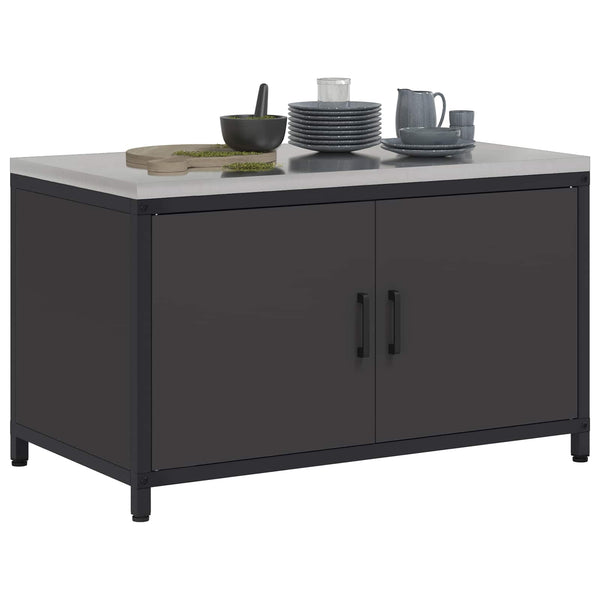Keittiön säilytyskaappi HATTEM Musta 90 x 50 x 53 cm Teräs
