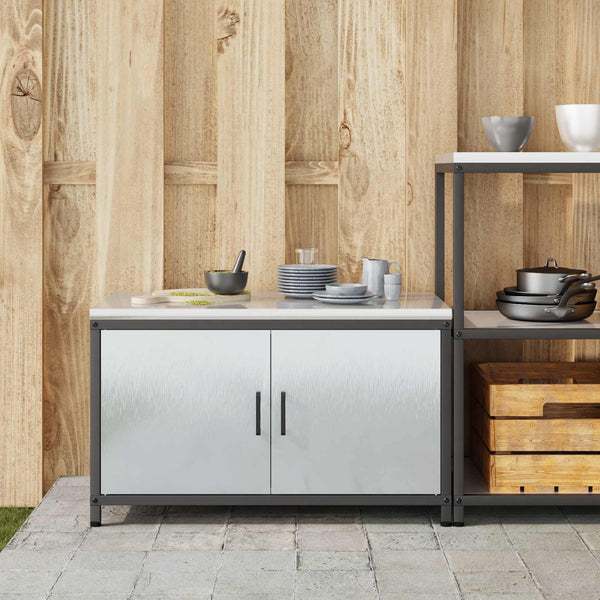 Keittiön säilytyskaappi HATTEM Hopea 90 x 50 x 53 cm Teräs