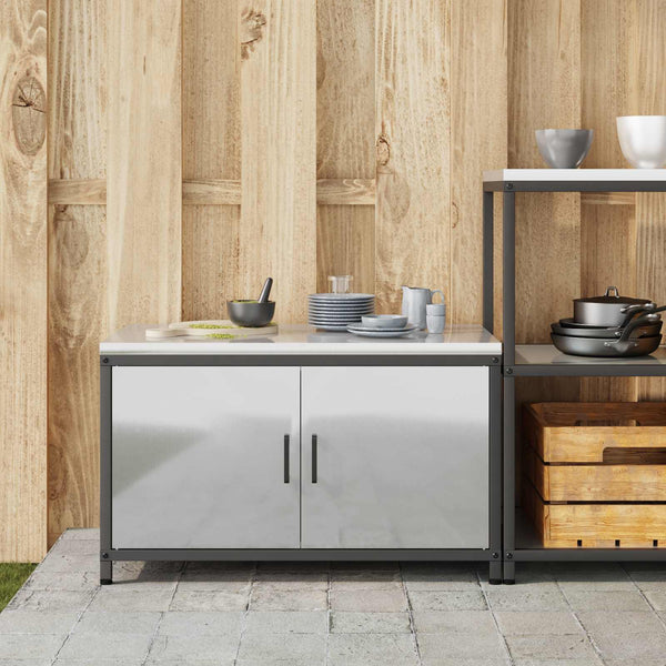 Keittiön säilytyskaappi HATTEM Hopea 90 x 50 x 53 cm Teräs