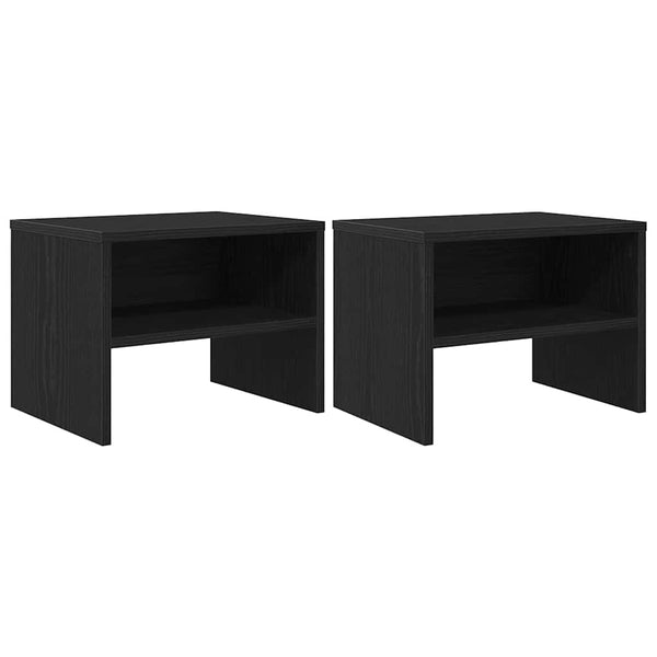 Yöpöytäkaappi 2 pcs Musta tammi 40 x 40 x 30 cm Tekninen puu