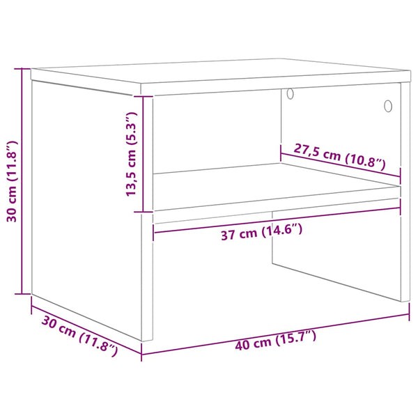 Yöpöytäkaappi 2 pcs Musta tammi 40 x 40 x 30 cm Tekninen puu