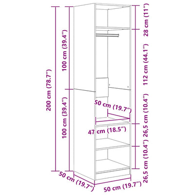 Vaatekaappi hyllyllä säilytystilassa Feliria (vanha puu puinen)