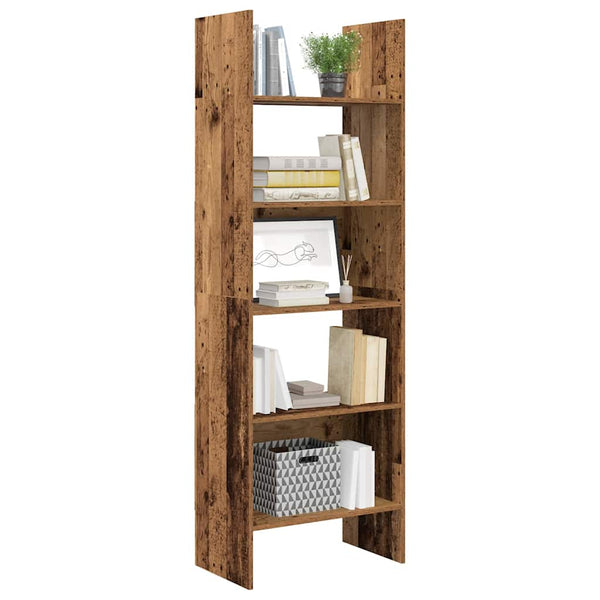Kirjahylly 5 tasoa 60 x 35 x 180 cm Tekninen puu Vanha puu
