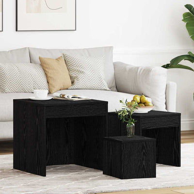 Sohvapöydät Muut 3 pcs Musta tammi 45 x 45 x 45 cm Tekninen puu