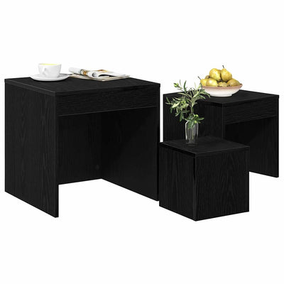 Sohvapöydät Muut 3 pcs Musta tammi 45 x 45 x 45 cm Tekninen puu