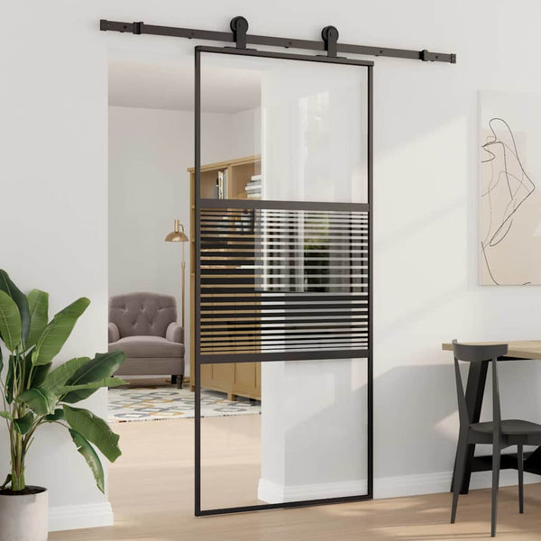 Lasiovi 90 x 2 x 205 cm Alumiini Musta