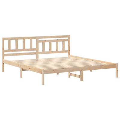Sängyn runko päätyllä Ruskea 200 x 200 cm Täysi mänty