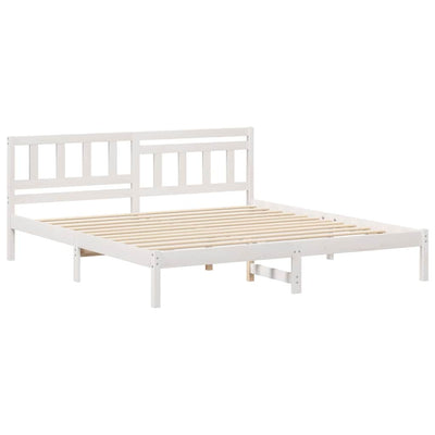 Sängyn runko päätyllä Valkoinen 6FT Super King Size Täysi mänty