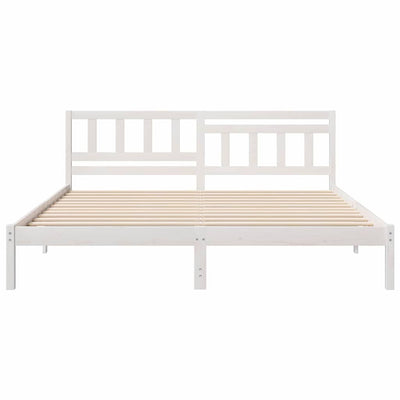 Sängyn runko päätyllä Valkoinen 6FT Super King Size Täysi mänty