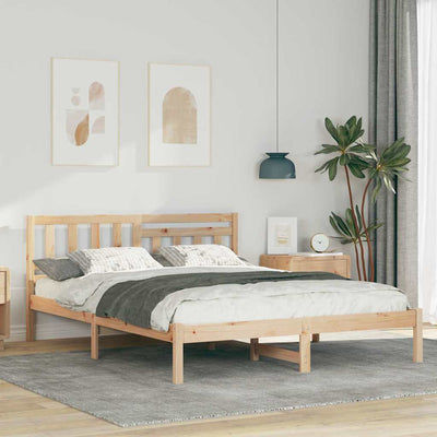Sängyn runko päätyllä Ruskea 5FT King Size Täysi mänty