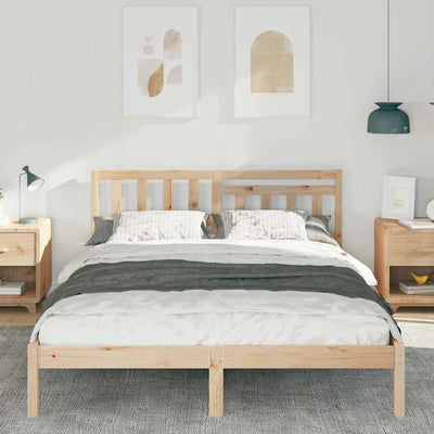 Sängyn runko päätyllä Ruskea 5FT King Size Täysi mänty
