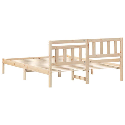 Sängyn runko päätyllä Ruskea 5FT King Size Täysi mänty