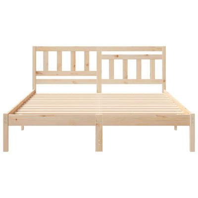 Sängyn runko päätyllä Ruskea 5FT King Size Täysi mänty