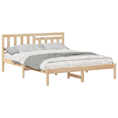 Sängyn runko päätyllä Ruskea 5FT King Size Täysi mänty