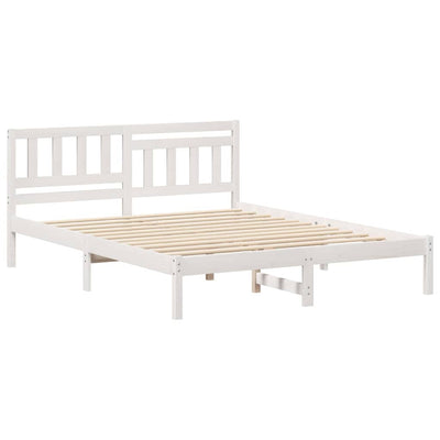 Sängyn runko päätyllä Valkoinen 5FT King Size Täysi mänty