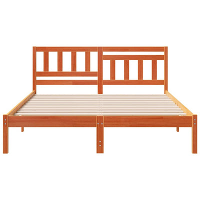 Sängyn runko päätyllä Vahanruskea 5FT King Size Täysi mänty