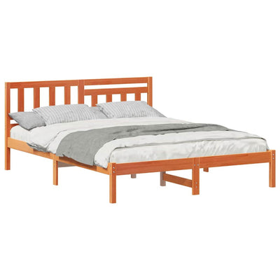 Sängyn runko päätyllä Vahanruskea 5FT King Size Täysi mänty