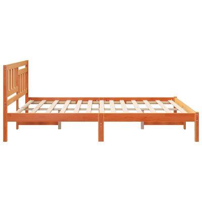 Sängyn runko päätyllä Vahanruskea 5FT King Size Täysi mänty