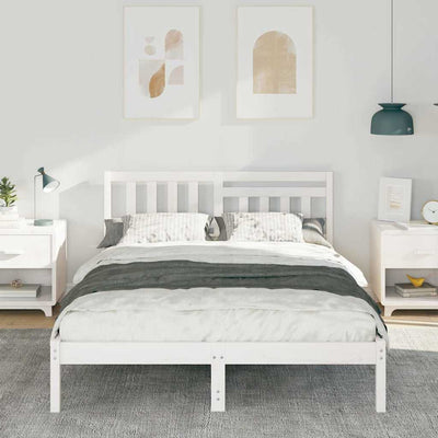 Sängyn runko päätyllä Valkoinen 4FT Small Double Täysi mänty