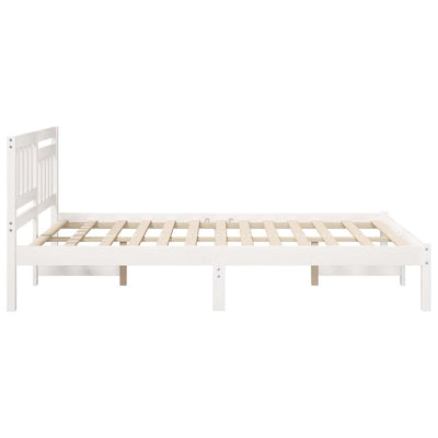 Sängyn runko päätyllä Valkoinen 4FT Small Double Täysi mänty