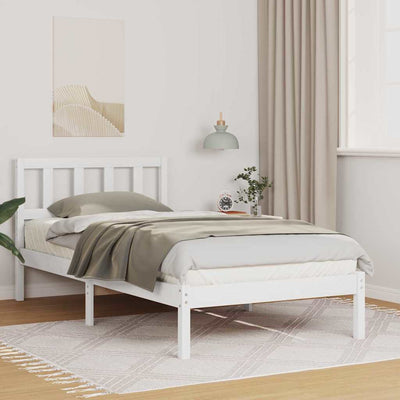 Sängyn runko päätyllä Valkoinen 80 x 200 cm Täysi mänty