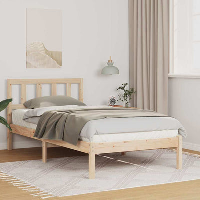 Sängyn runko päätyllä Ruskea 90 x 200 cm Täysi mänty