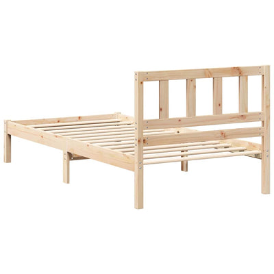 Sängyn runko päätyllä Ruskea 2FT6 Small Single Täysi mänty