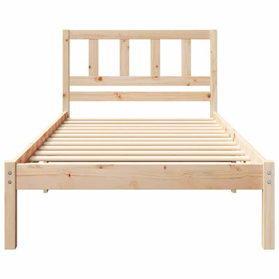 Sängyn runko päätyllä Ruskea 2FT6 Small Single Täysi mänty