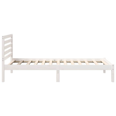 Sängyn runko päätyllä Valkoinen 80 x 200 cm Täysi mänty