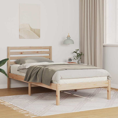 Sängyn runko päätyllä Ruskea 2FT6 Small Single Täysi mänty