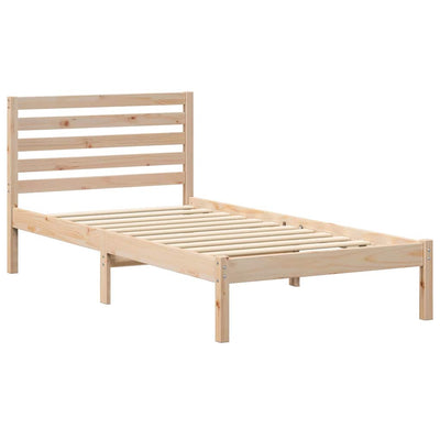 Sängyn runko päätyllä Ruskea 2FT6 Small Single Täysi mänty