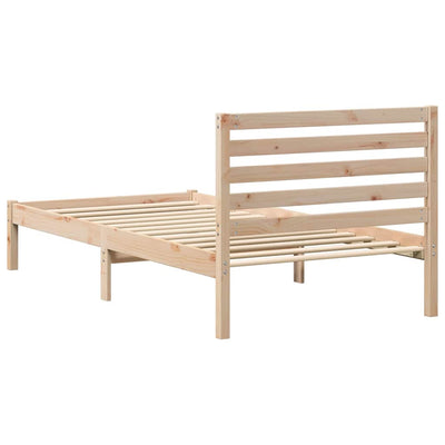 Sängyn runko päätyllä Ruskea 2FT6 Small Single Täysi mänty