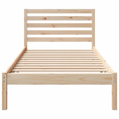 Sängyn runko päätyllä Ruskea 2FT6 Small Single Täysi mänty